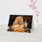 Funny Chat Thanksgiving carte postale (Orchidée)