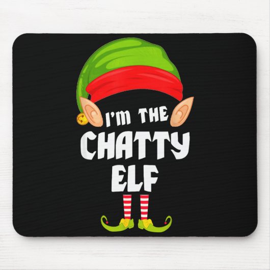 Funny Chatty Elf Matching Family Group Pj Christma Muismat (Voorkant)