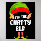 Funny Chatty Elf Matching Family Group Pj Christma Poster (Voorkant)