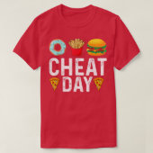 Funny Cheat Day Outfit, Donuts, Fries, Pizza & Ham T-shirt (Design voorkant)