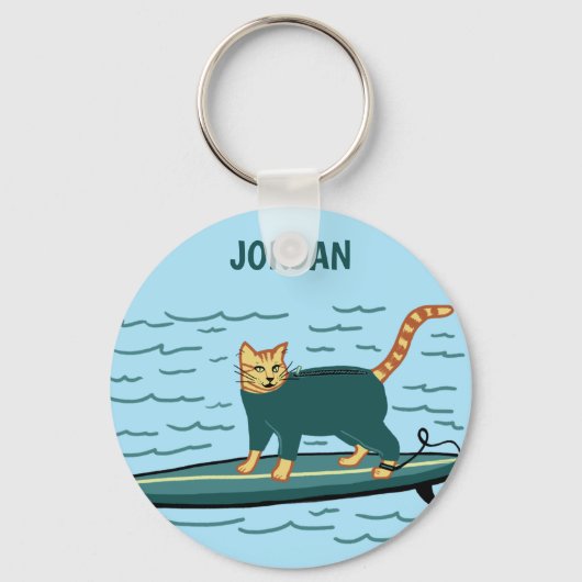 Funny Check MEOWT Surfkat CUSTOM Sleutelhanger (Voorkant)