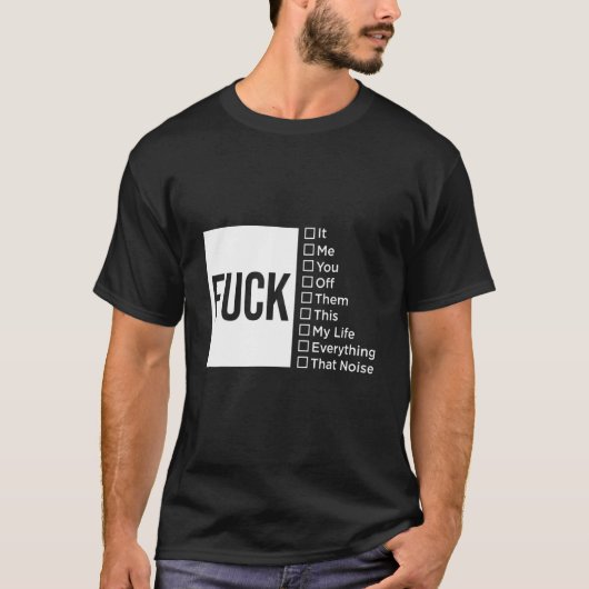 Funny Checkbox Quote T-shirt (Voorkant)