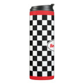 Funny Checkered Flag Racing Travel Mug Gift Thermosbeker (Gedraaid links)