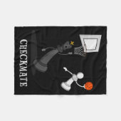 Funny Checkmate Chess Basketball Game Board King P Fleece Deken (Voorkant (Horizontaal))