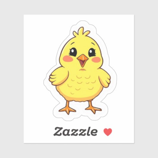 Funny Cheeky Easter Chick Spring Holiday Sticker (Vel)