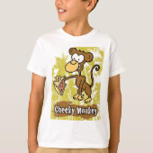 Funny Cheeky Monkey in het Oerwoud T-Shirt (Voorkant)