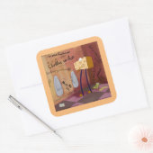 Funny Cheese Bathroom Comic Crafting Vierkante Sticker (Envelop)
