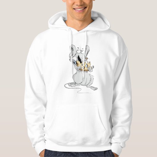 Funny Cheese Lover Mouse Cartoon Hoodie (Voorkant)