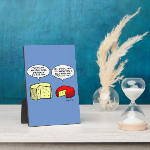 Funny Cheese Shop Manager/Turophile Cartoon Desk Fotoplaat