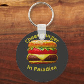 Funny Cheeseburger in Paradise Sleutelhanger (Voorkant)