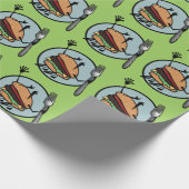 FUNNY CHEESEBURGER MATTE WRAPPING PAPIER (Hoek)