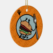 FUNNY CHEESEBURGER ROUND CERAMIC ORNAMENT (Rechts)