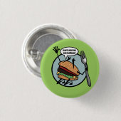 FUNNY CHEESEBURGER ROUND PIN BACK BUTTON (Voorkant /achterkant)