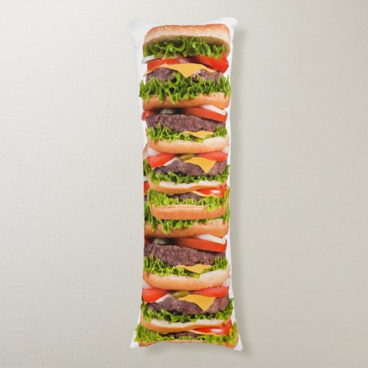 Funny Cheeseburger Stack Lichaamskussen (Voorkant Verticaal)