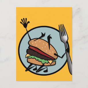 FUNNY CHEESEBURGER VERTISCH BRIEFKAART