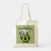 Funny Chef Avocado "Good Fat" Reusable Tote Bag (Dos)