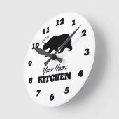 Funny chef beer keuken klok met aangepaste naam (Hoek)