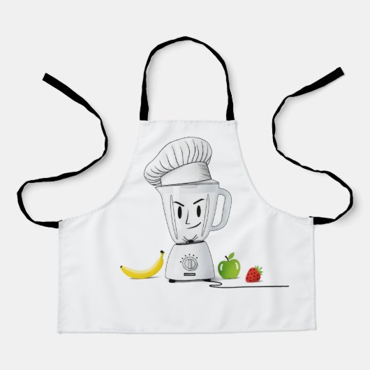 Funny Chef Blender | Smoothie Maker Cartoon Schort (Voorkant)