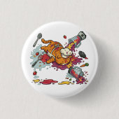 Funny Chef Cat Kitchen Disaster Button (Voorkant)