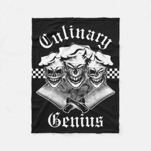 Funny Chef Skull Trio: Culinaire Genius Fleece Deken