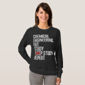 Funny Chemical Engineering Eat Study Repeat Gift T-shirt (Voorkant volledig)