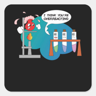 Funny Chemistry Comic Reaction Vierkante Sticker