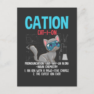Funny Chemistry Scientist Cation Element Cat Lover Briefkaart