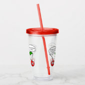 Funny Cherry Joke Cartoon Acryl Drinkbeker (Links)