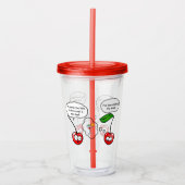 Funny Cherry Joke Cartoon Acryl Drinkbeker (Voorkant)