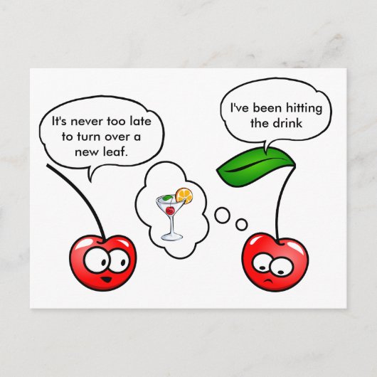 Funny Cherry Puns Joke Briefkaart (Voorkant)