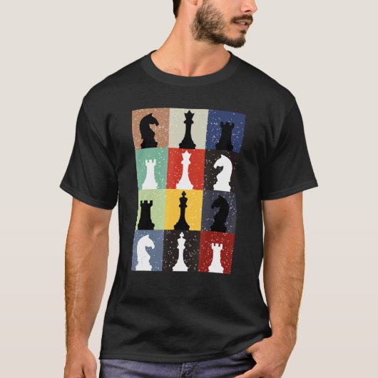Funny Chess Board Game Spelers plaatste Chess T-shirt (Voorkant)