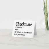 Funny Chess Checkmate Definition Chess Lover Bedankkaart (Voorkant)