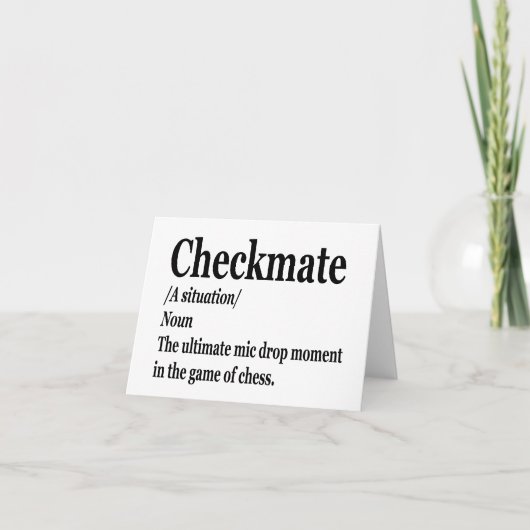 Funny Chess Checkmate Definition Chess Lover Bedankkaart (Voorkant)