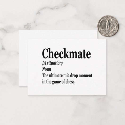Funny Chess Checkmate Definition Chess Lover Notitiekaartje (Voorkant / Achterkant in situ)