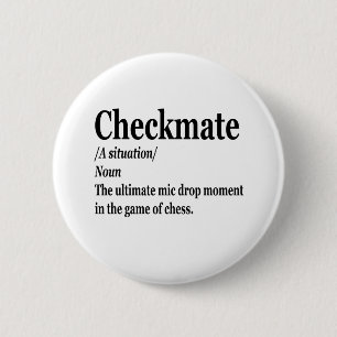 Funny Chess Checkmate Definition Chess Lover Ronde Button 5,7 Cm