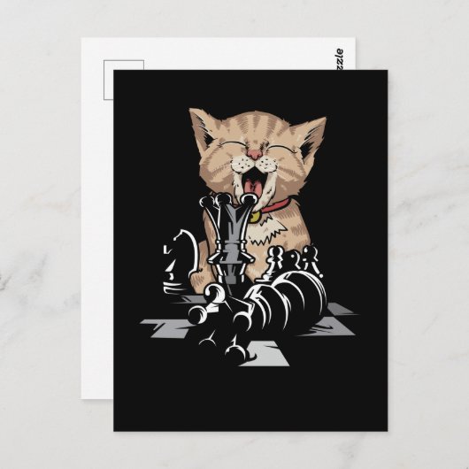 Funny Chess en Cat Lover Chessboard Briefkaart (Voorkant / Achterkant)