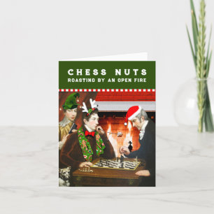 Funny Chess Game Kerstmis Feestdagen Kaart