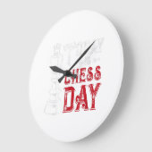 Funny Chess King Castling Design Grote Klok (Hoek)