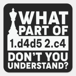 Funny Chess Move Black en White Vierkante Sticker