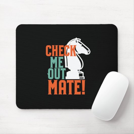 Funny Chess Player Pun, kijk me uit Muismat (Met muis)