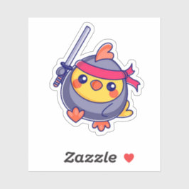 Funny Chibi Ninja Chick Sticker