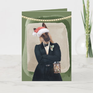 Funny Chic German Shepherd Holiday Greeting Feestdagen Kaart