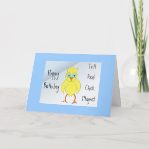 Funny Chick Birthday Message Kaart
