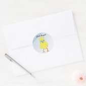 Funny Chick met bril Ronde Sticker (Envelop)