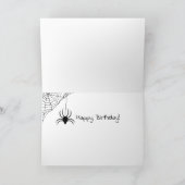 Funny Chickadee Kick Birthday Bird Eats Spider Kaart (Binnen)
