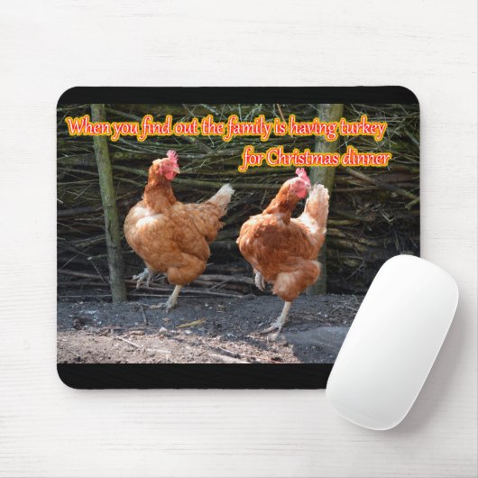 Funny Chicken and Rooster Memories with Funny Afbe Muismat (Met muis)