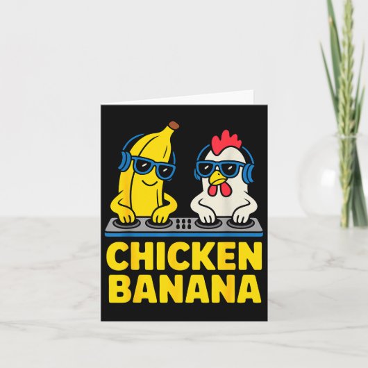 Funny Chicken Banana Kaart (Voorkant)