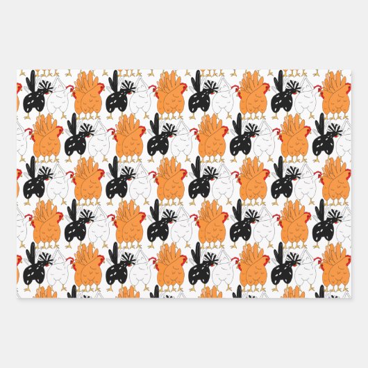 Funny Chicken Birthday Inpakpapier Vel (Voorkant)