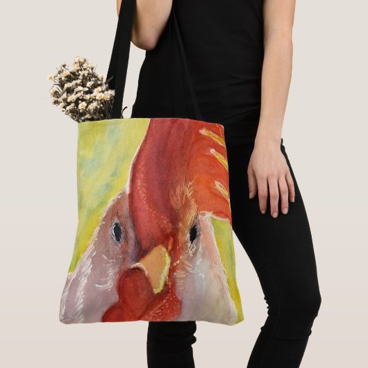 Funny Chicken Canvas tas (Dichtbij)