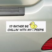 Funny Chicken Chilling met mijn PEEPS Bumpersticker (Op auto)